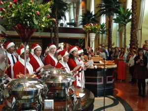 christmas carol singers at the Ritz