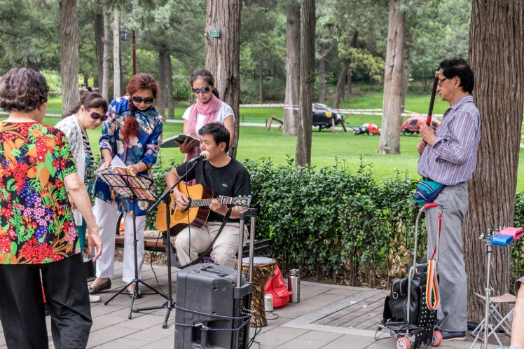 people playing musical instruments in park